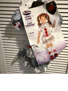 Fun World Toddler Gray Clown Costume with Red Accents